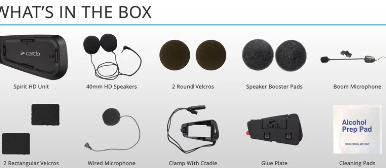 Cardo Spirit HD Bluetooth Headset Communication System - Single