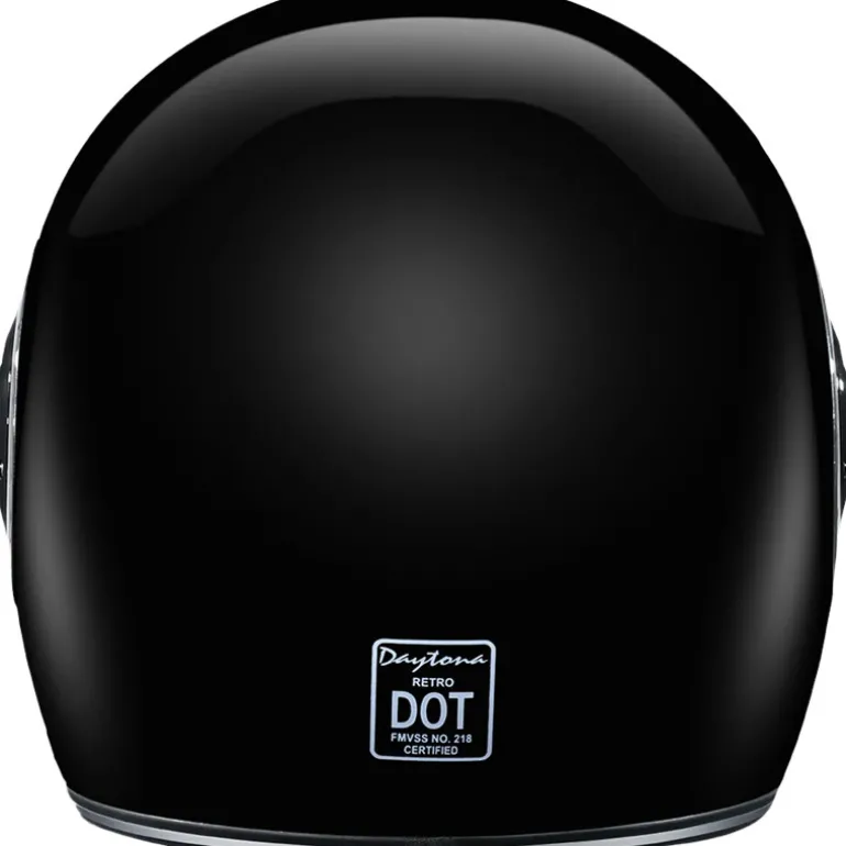 Daytona Retro Gloss Black Chrome Accents Helmet