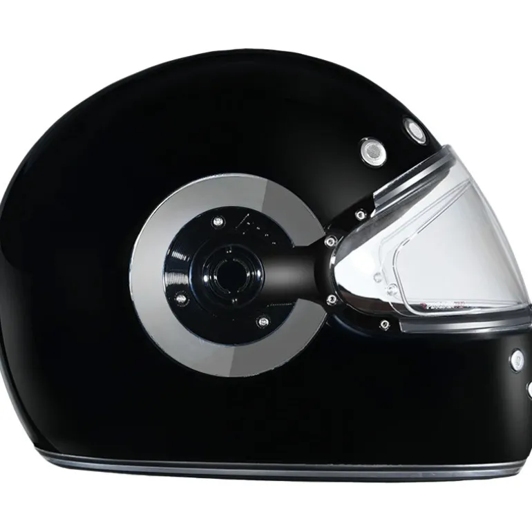 Daytona Retro Gloss Black Chrome Accents Helmet