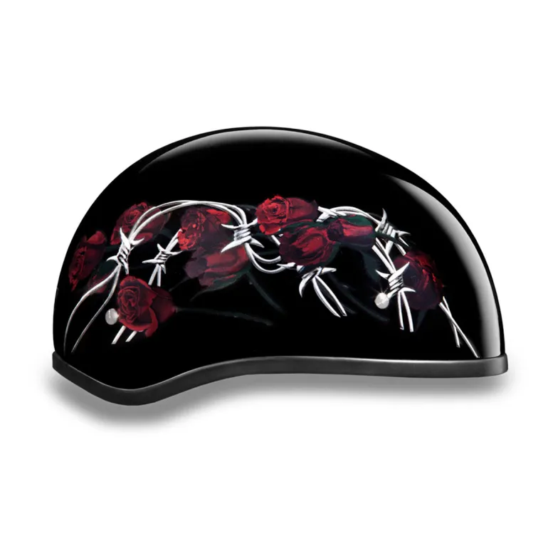 Daytona Skull Cap Helmet Barbed Roses