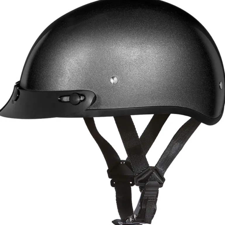 Daytona Skull Cap Helmet Gun Metal Grey Metallic