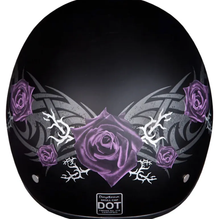 Daytona Skull Cap Helmet Purple Rose