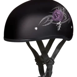 Daytona Skull Cap Helmet Purple Rose