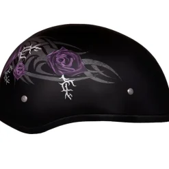 Daytona Skull Cap Helmet Purple Rose