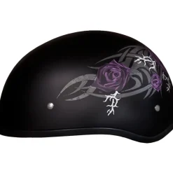 Daytona Skull Cap Helmet Purple Rose