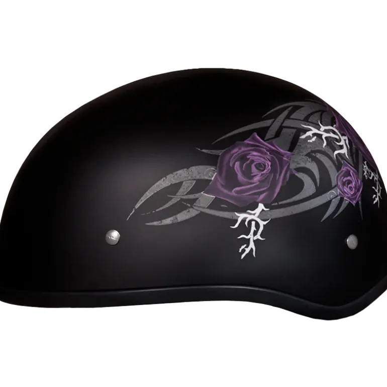 Daytona Skull Cap Helmet Purple Rose