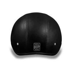 Daytona Skull Cap Helmet with Visor Leather Covered