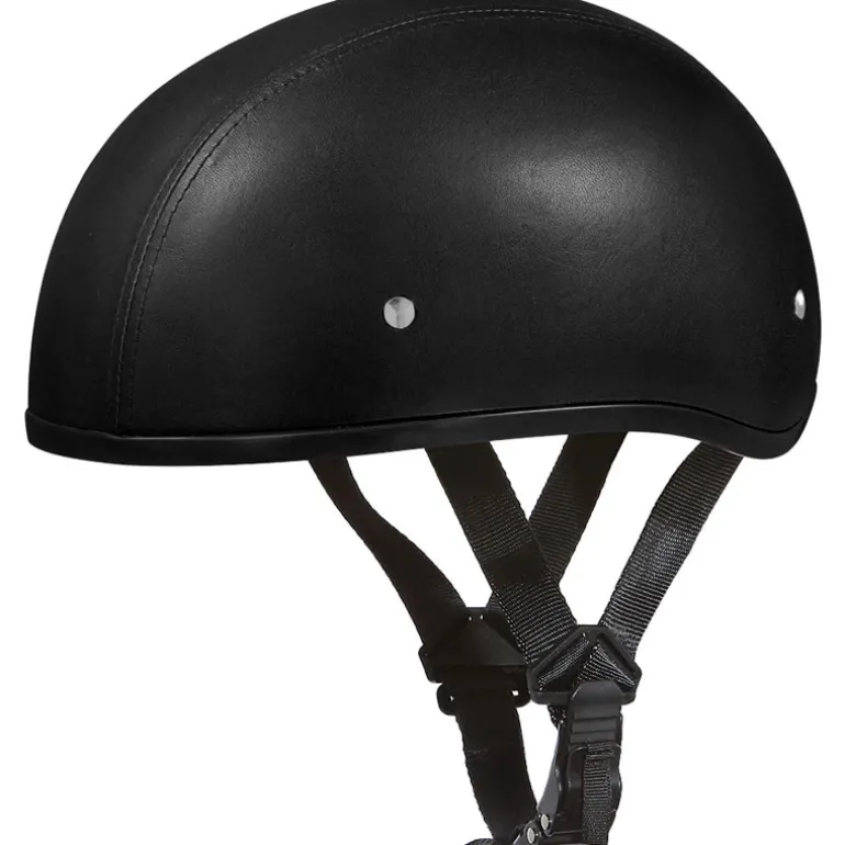 Daytona Skull Cap Helmet w/o Visor Leather Covered