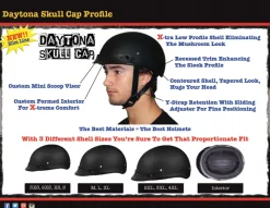 Daytona Skull Cap Helmet w/o Visor Hi-Gloss White