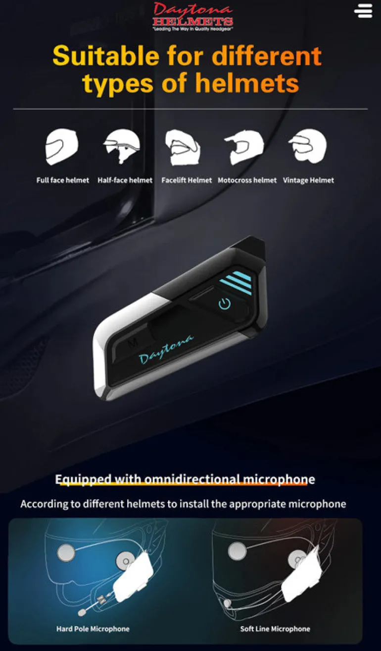 Daytona Universal Bluetooth Communication System - Solo