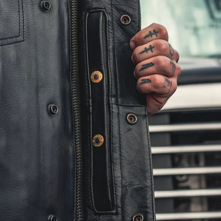 First Manufacturing Sharp Shooter Leather Vest Large