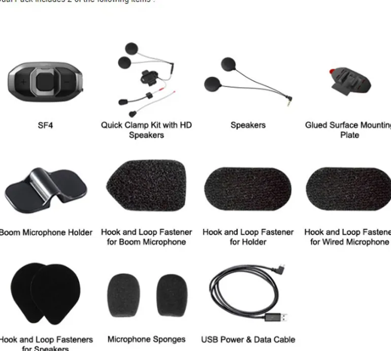 Sena SF4 Bluetooth Communication HD System - Dual Pack